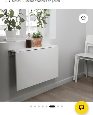 Mesa abatible roble Ikea 74x60cm