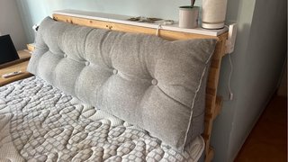 Cojín cabecero de cama gris