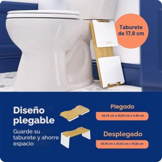 Taburete Bambú Squatty Potty Baño
