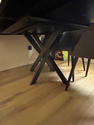 Mesa de jantar madeira maciça c/ pés ferro