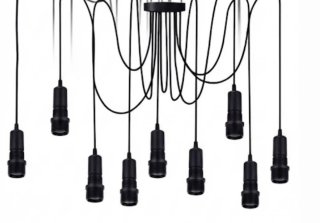 Lámpara Araña 8 Luces Negra