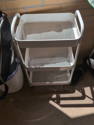 Carrito verdulero metálico blanco