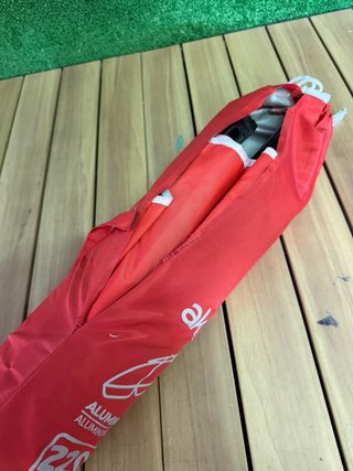 AKTIVE Sombrilla parasol antiviento de 220 cm Rojo