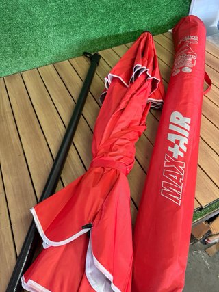 AKTIVE Sombrilla parasol antiviento de 220 cm Rojo