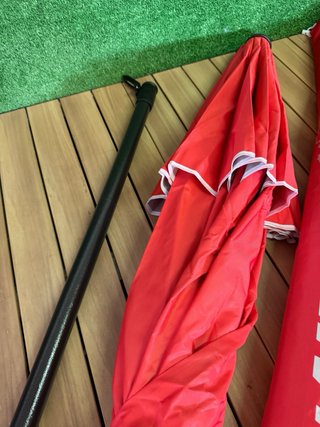 AKTIVE Sombrilla parasol antiviento de 220 cm Rojo