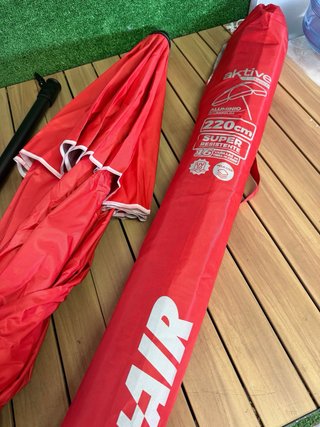 AKTIVE Sombrilla parasol antiviento de 220 cm Rojo