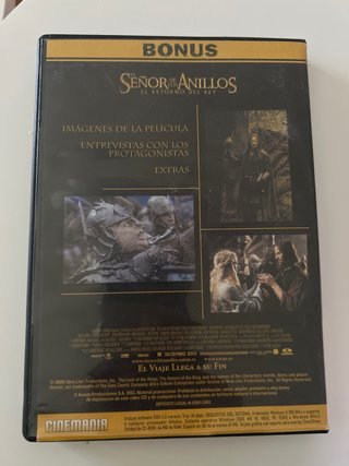 VCD El Señor de los Anillos El Retorno del Rey