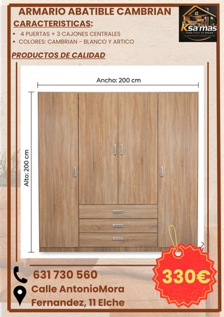 Armario Corredero Blanco 150cm