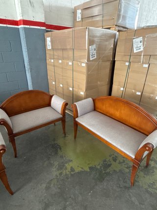 Banqueta de dormitorio madera y tela