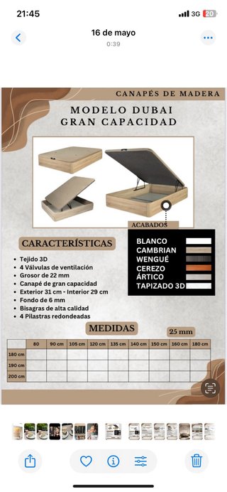 Cama Cama Cama Cama  Abatible Madera