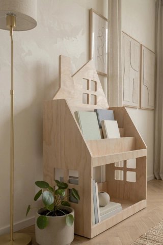Scaffale libreria Montessori in legno per bambini