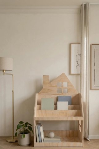 Scaffale libreria Montessori in legno per bambini