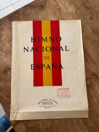 Partitura Himno Nacional España - Más de 50 Años!