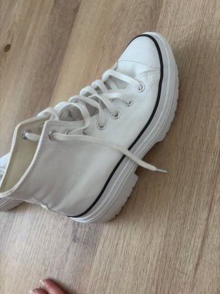 Converse plataforma blancas