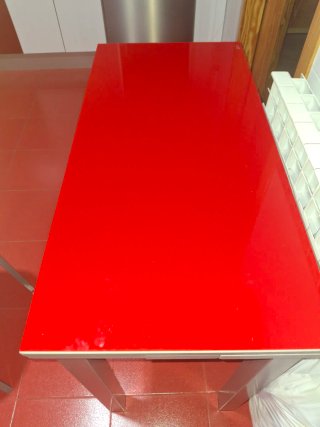 Mesa Cocina Cristal Templado Roja