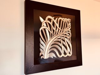 Cuadro 90x90 Relieve Madera Marco
