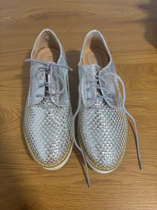 Zapatos nuevos plateados mujer talla 39