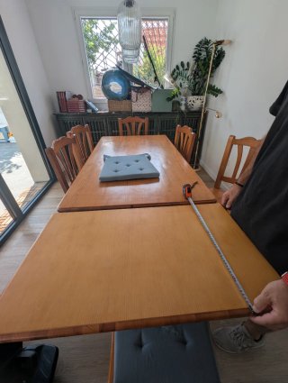 Mesa extensible madera + 6 sillas