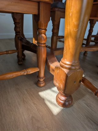 Mesa extensible madera + 6 sillas