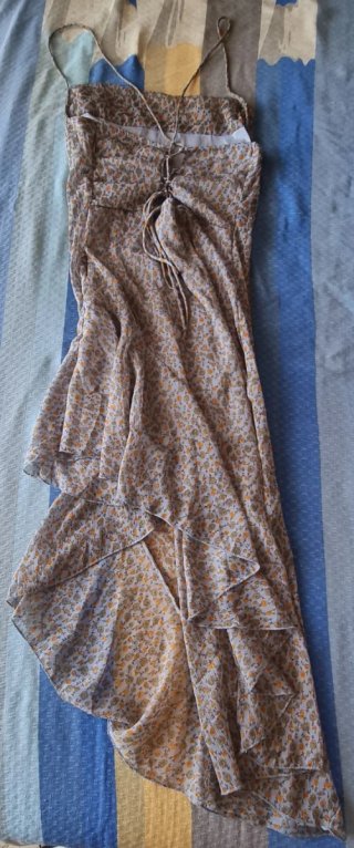 Vestito fantasia beige multicolor