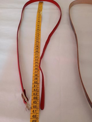 Cintura rossa con fibbia dorata