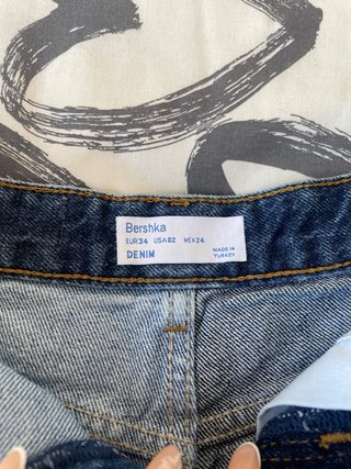 Shorts vaqueros desgastados de dos tonos