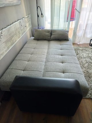 Sofá Cama 3 Plazas con Almacenaje Gris