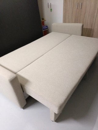 Sofá Cama Beige 3 Plazas brazos desmontables