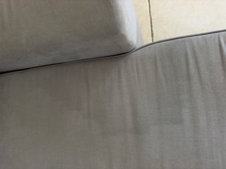 Sofá cama con chaise longue gris de tela