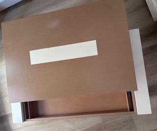 Mesa baja moderna madera y blanco