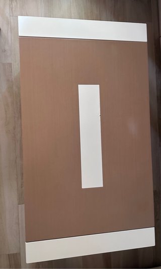 Mesa baja moderna madera y blanco