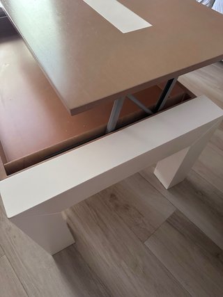 Mesa baja moderna madera y blanco