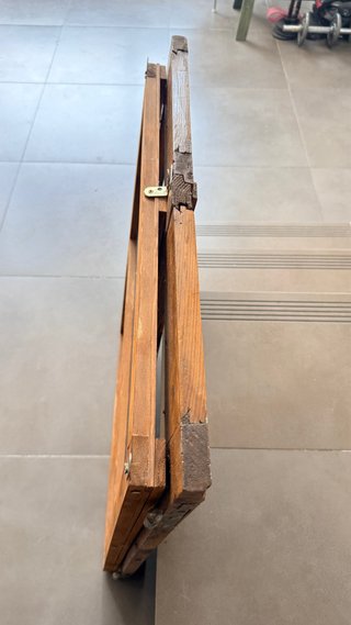 Espejo Ventana Antigua Madera Rehabilitada