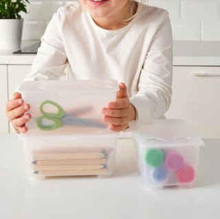 Pack 3 cajas con tapa IKEA GLIS transparente 17×10
