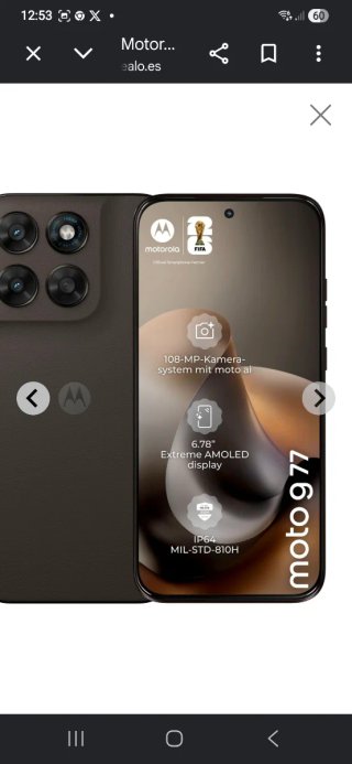 Motorola Moto G77 256GB Panteones Black