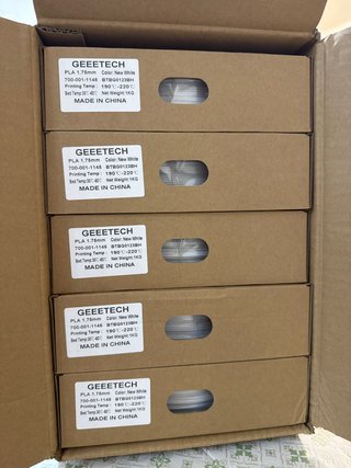 5 Bobinas PLA Blanco Geeetech 1kg