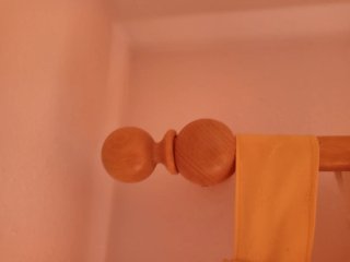 Conjunto de Cortinas en  Naranja y visillo blanco