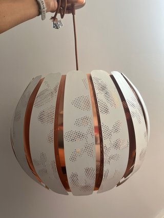 Lámpara colgante blanca/cobre
