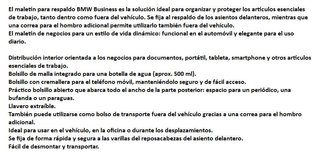 Bolsa respaldo BMW Business negra