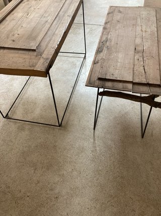 Mesas de madera rústicas