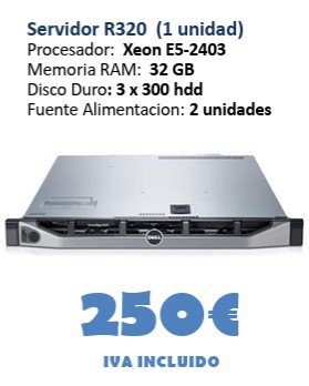Servidor Dell R320 Xeon E5-2403 32GB RAM