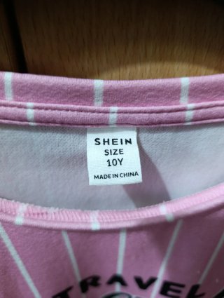 Vestido niña rosa rayas blancas Talla 10años