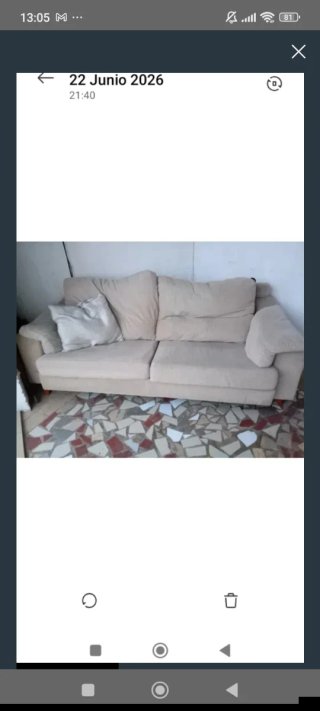 Sofá beige de tela