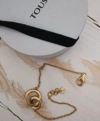 Pulsera Tous Doble Aro Baño Oro