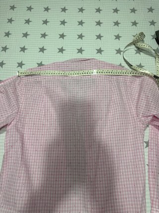 Camisa de caballero cuadros rosa y blanco