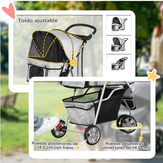 Carrito Perro Pequeño Cesta Plegable