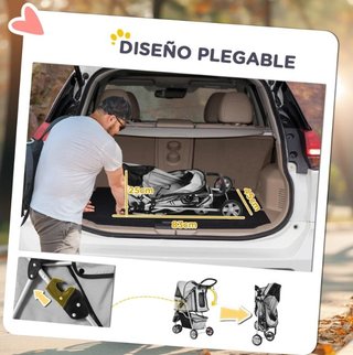 Carrito Perro Pequeño Cesta Plegable