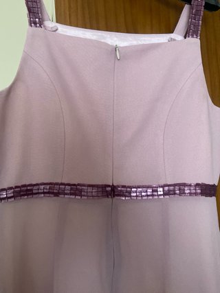Vestido fiesta evento malva con lentejuelas