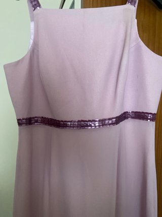 Vestido fiesta evento malva con lentejuelas