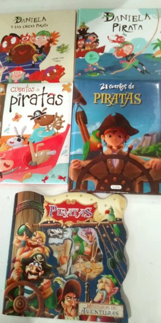 Lote 5 libros de piratas infantiles